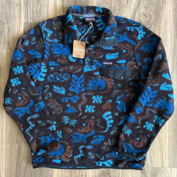 Patagonia Synchilla Snap T Fleece Across Oceans Pitch Blue Men's Size M NEW - Picture 1 of 5